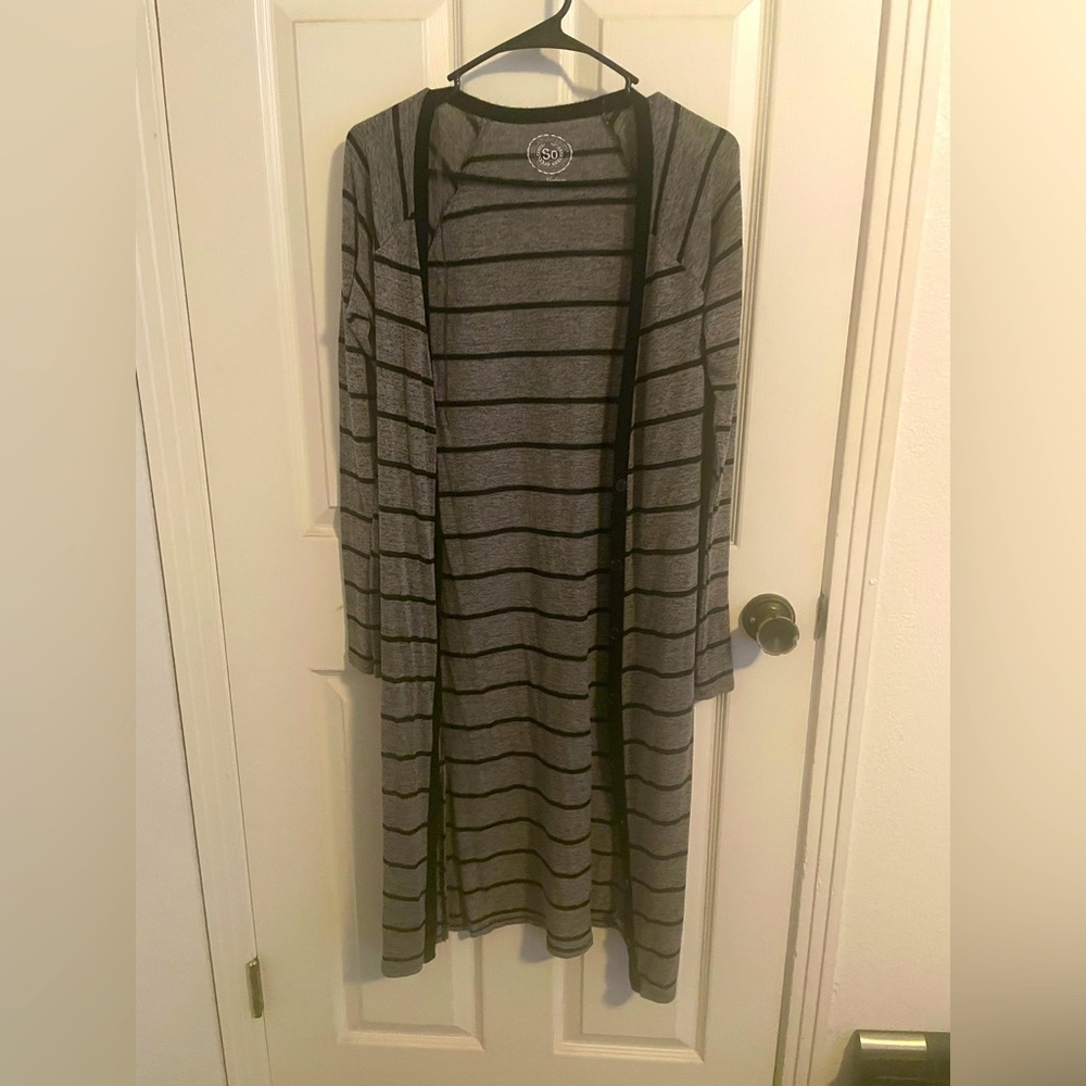 Authentic American Heritage Grey and Black Striped Sweater